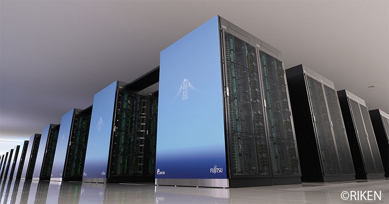 an photograph  of supercomputer Fugaku