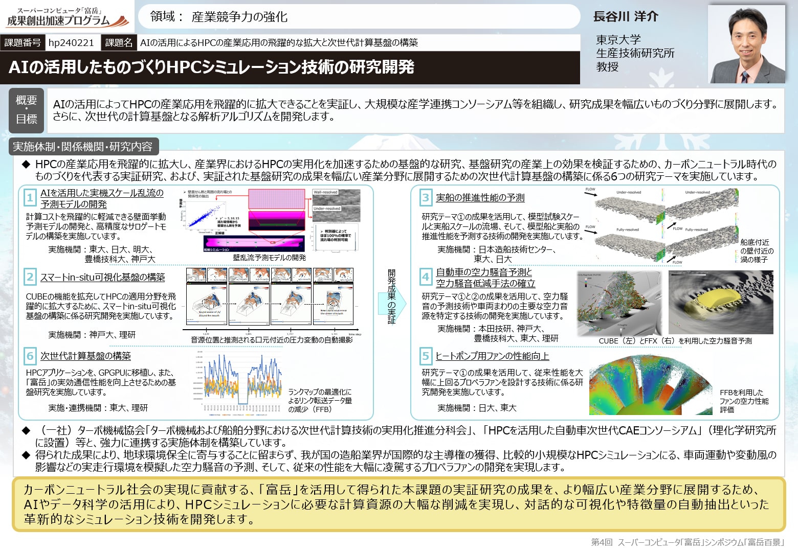 AIの活用によるHPCの産業応用の飛躍的な拡大と次世代計算基盤の構築