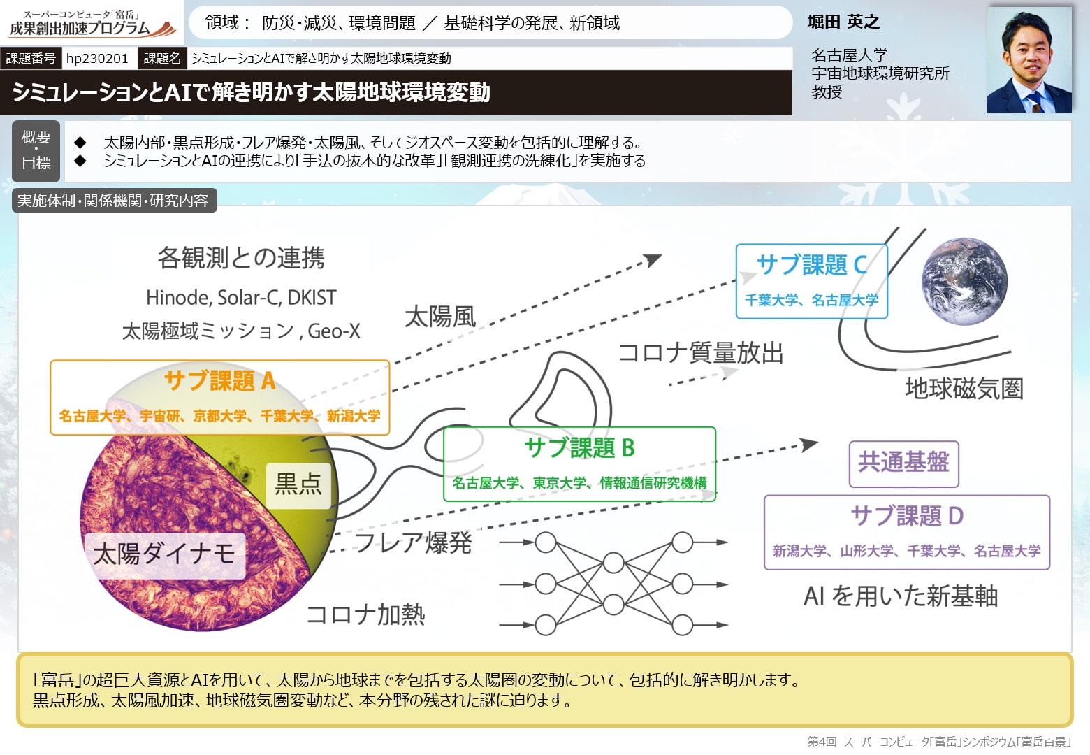 シミュレーションとAIで解き明かす太陽地球環境変動